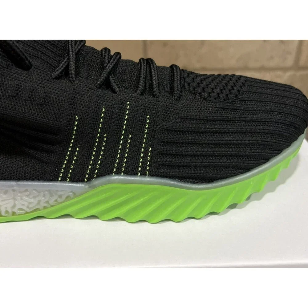 NEW Danskin Now Positive Womens Knit Black Lime Green Lace Up Sneakers Shoes 8.5